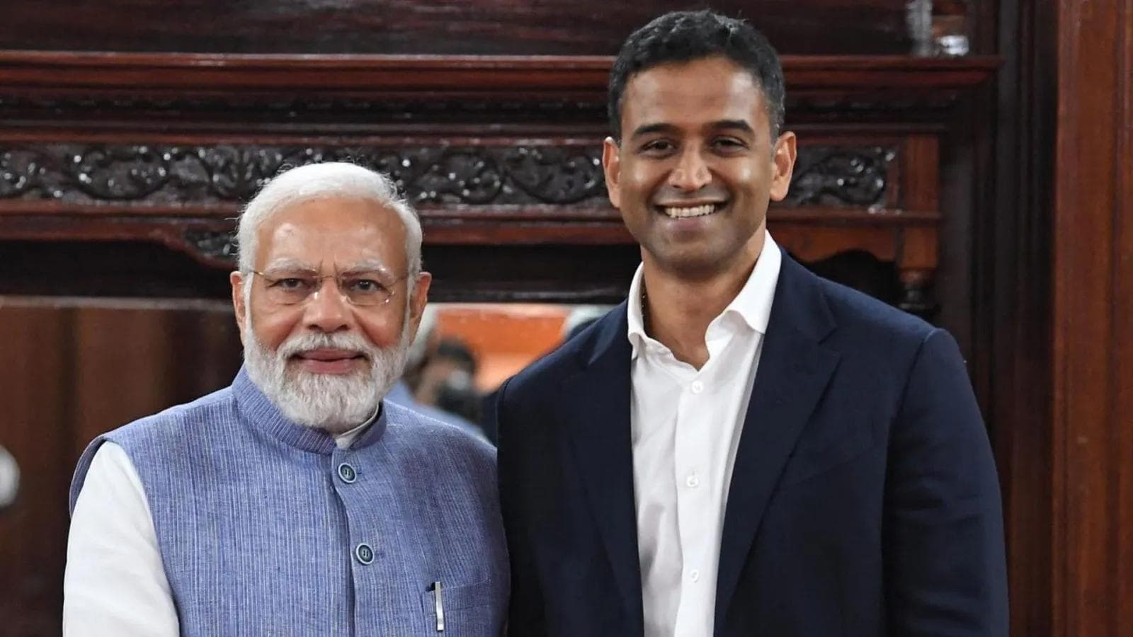 Nithin Kamath with Narendra Modi